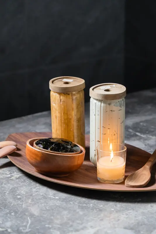 Moroccan hammam ritual set with black soap